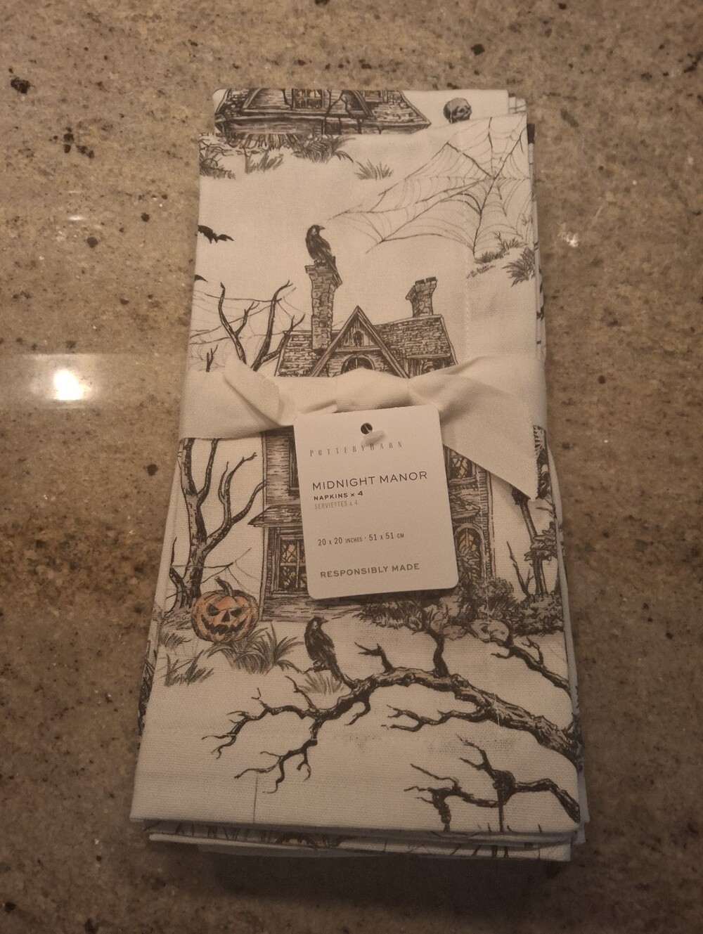 Pottery Barn Midnight Manor Set Of 4 Kitchen Napkins